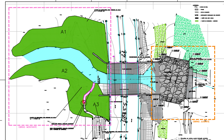 Bacia dissipadora de energia construída pela Nortex Engenharia às margens da rodovia BR-153 em Goiânia.